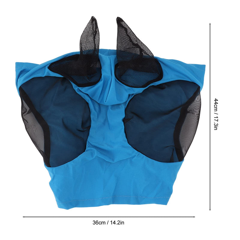 Horse Fly Mask with Ears Protection Professional Sun Comfortable Breathable Design for Barn Horses Blue 44x36cm