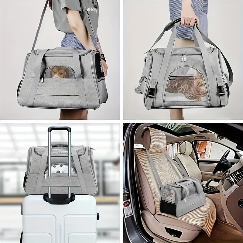 Cat Carriers, Dog Carriers, Pet Carriers – Airline-Approved Soft-Sided Bag for Cats & Small Dogs (Up to 15 lb), Foldable, Breathable Mesh, Privacy Cover, Washable & Lightweight Blue - PawsPlanet Australia