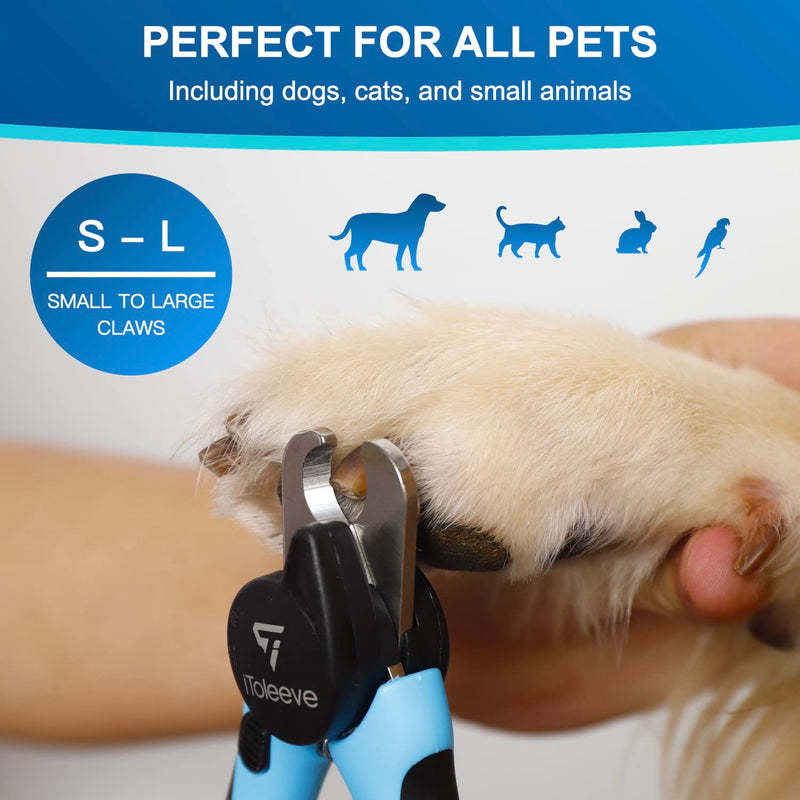 iToleeve LED Dog Nail Clipper with Light, Illuminates Nails or Bloodline for Safe and Easy Trimmers, Extra Sharp for Hard Claws, Quick Sensor, Safety Guard, Avoid Over Cutting Toenail, for Cat & Dog - PawsPlanet Australia