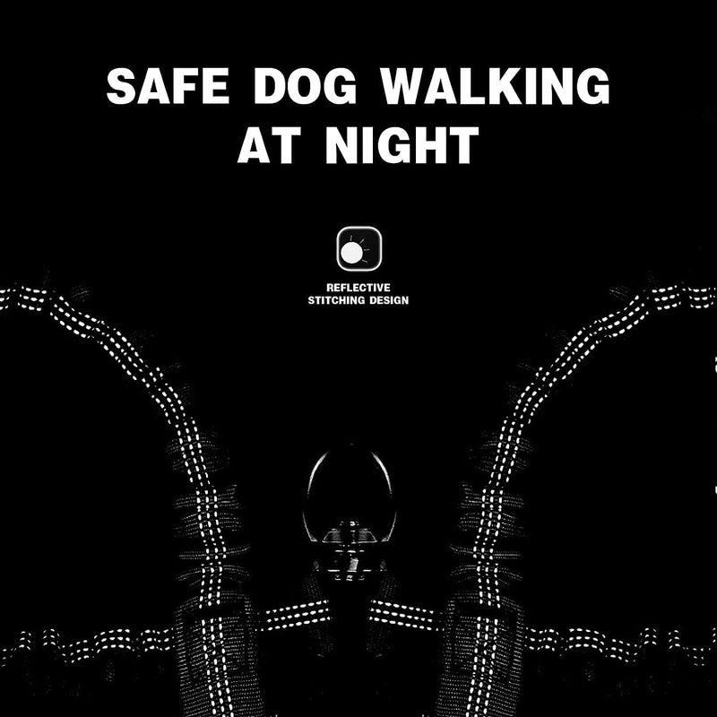 3 Dog Leash No Tangle, Heavy Duty Multiple Dog Lead Shock Absorbing Bungee with Padded Handle Removable Pet Traction Walking Rope for Medium Large Dogs (25-180 Lbs) Black - PawsPlanet Australia