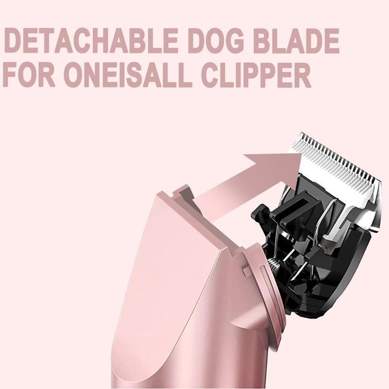 Audoc Dog Grooming Clipper Replacement Blades, Ceramic and Stainless Steel, Low Noise, Fits Oneisall Pet Clippers Silver