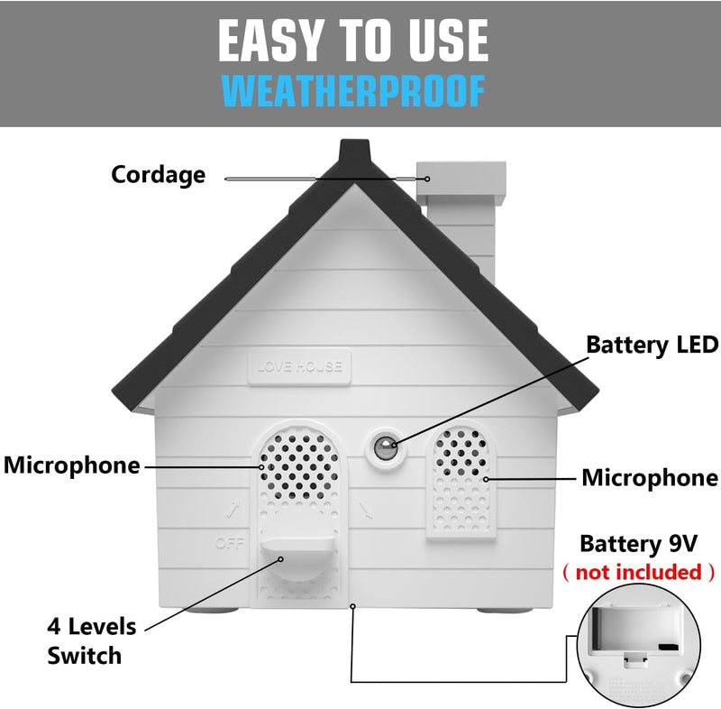 Bark Box, Anti-Barking Device for Dogs, Ultrasonic Dog Bark Deterrent Devices, 50 Ft. Dog Barking Stopper Indoor Outdoor, Suitable for Small Medium Large Dogs, Black, White