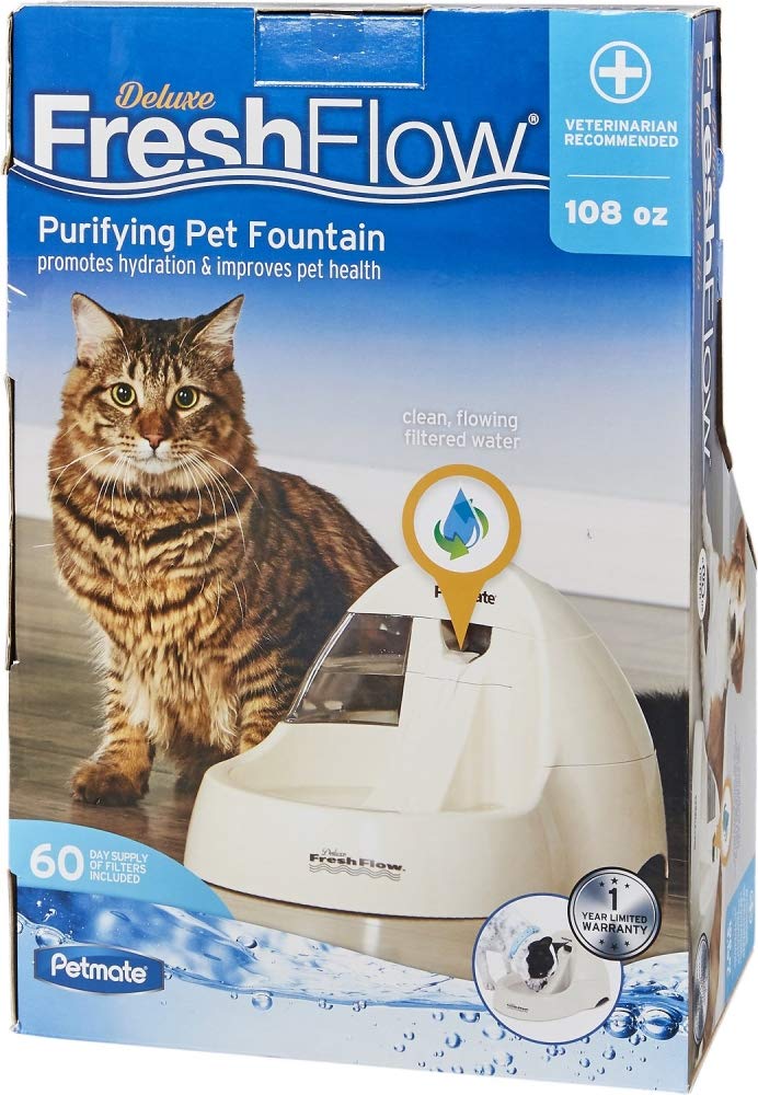 Petmate Deluxe Fresh Flow Cat, Bleached Linen, 50 Oz, 1 Count (Pack of 1) Small - PawsPlanet Australia