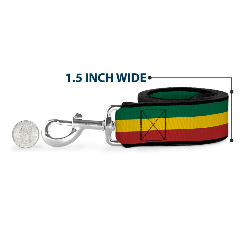 Buckle-Down Pet Leash - Rasta - 6 Feet Long - 1.5" Wide - PawsPlanet Australia
