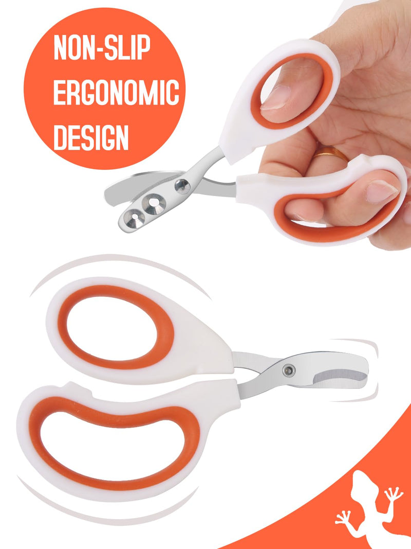 Stainless Steel Bearded Dragon Nail Clippers,Lizard Nail Clippers,Bearded Dragon Supplies,Bearded Dragon Nail Scissors for Small Reptiles,Turtle,Chameleon,Iguana，Hedgehog（Orange） Orange - PawsPlanet Australia