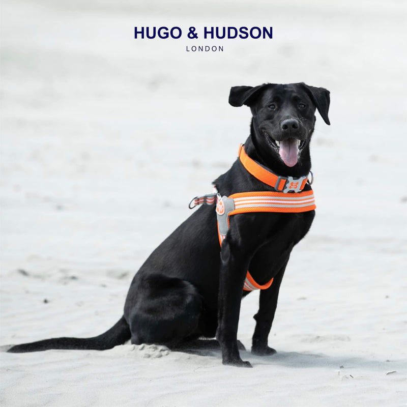 HUGO & HUDSON Easy Walk Dog Harness, Adjustable Quick Dry No-Pull Pet Harness, Orange, Size 2 - PawsPlanet Australia