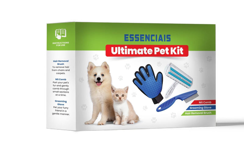 Ultimate Pet Kit - Pet Hair Removal Brush - Pet Grooming Glove - Pet Nit Comb - Your Ultimate Solution to All Pets Problems - Dog grooming kit - Cat grooming kit - PawsPlanet Australia