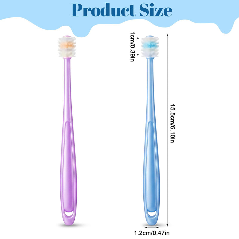 2Pcs Small Dog Cat Toothbrush, 360 Degree Pet Toothbrush Soft Silicone Deep Clean Pet Teeth Tooth Brush Cleaning Kit Independent Packaging