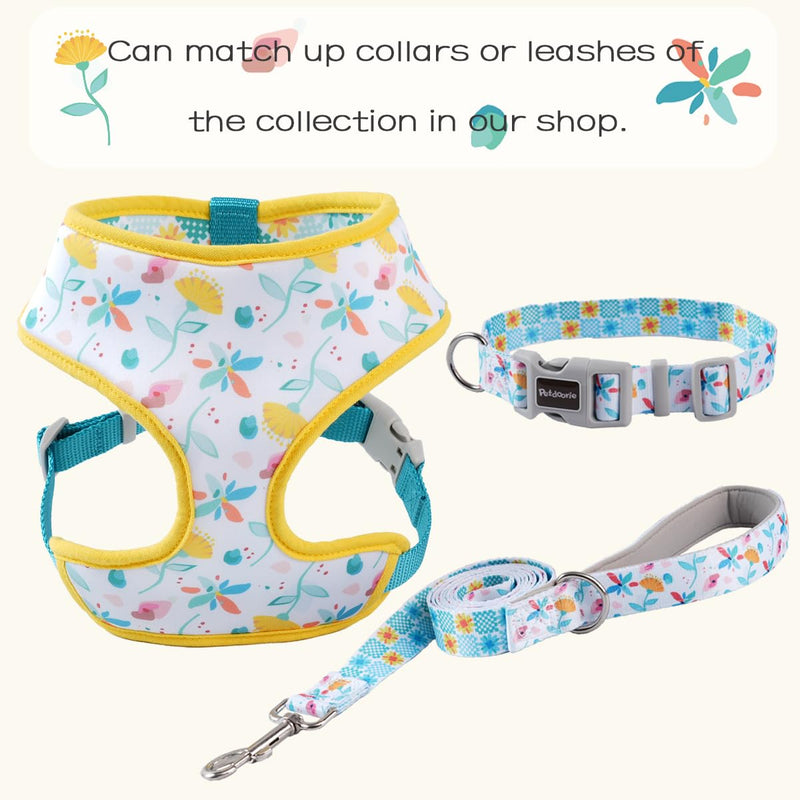 Reversible Prints Dog Harness Pet Harnesses for Extra Small Medium Large Dogs Soft Breathable Adjustable Puppy Vest for Easy Walking (Yellow, XS) Yellow - PawsPlanet Australia