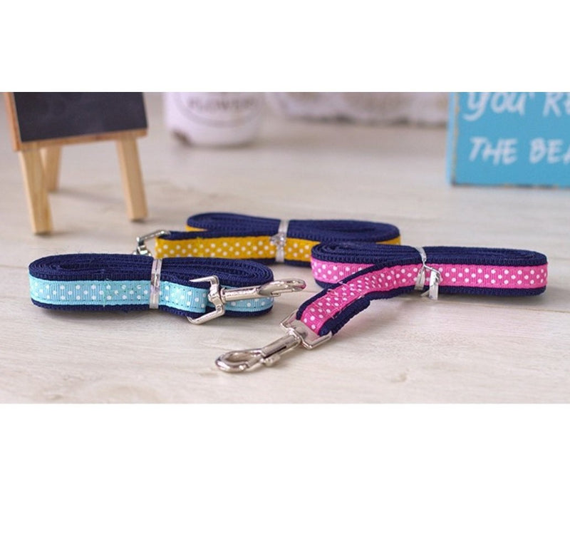 Stock Show Small Pet Summer Spring Cute Cartoon Harness Vest and Matching Polka Dots Lead Leash Set Breathable Soft Mesh Padded Adjustable Chest Strap Hareness for Puppy Kitten Small Animal S Pink - PawsPlanet Australia