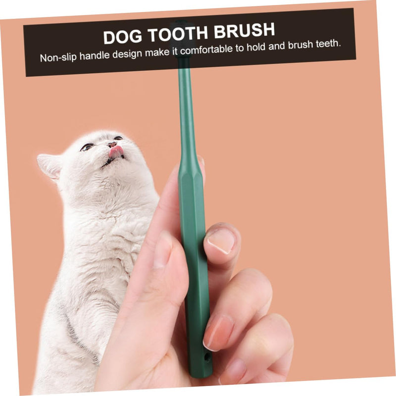 TOYANDONA Small Dog Toothbrush Oral Care Brush for Puppies and Cats Non-Slip Handle Gentle Against Plaque and Bad Breath Pet Dental Care Accessories for Healthy Teeth