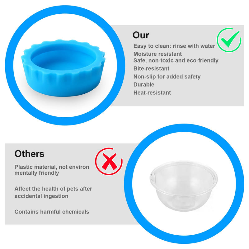 6 Pcs Crested Gecko Food and Water Bowl with 1 Spoon, Reptile Feeding Cups for Lizards, Isopods & Small Pets, Easy-Clean Silicone Set - PawsPlanet Australia