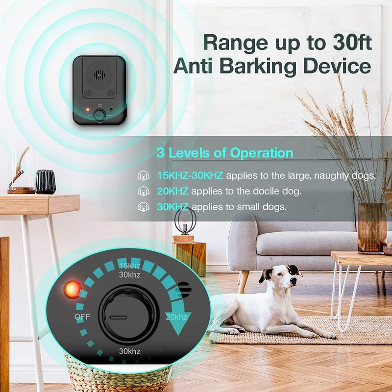 Anti Barking Device for Dogs, 3 Adjustable Frequency Modes, Ultrasonic Dog Barking Silencer, Rechargeable Sonic Barking Deterrent, Suitable for All Kinds of Dogs, for Indoor & Outdoor Use - PawsPlanet Australia