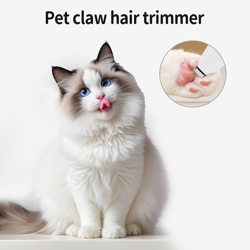 ahansi Dog Clippers for Grooming, Low Noise Cordless Dog Paw Trimmer, Rechargeable Small Pet Hair Trimmer for Grooming (White) White - PawsPlanet Australia