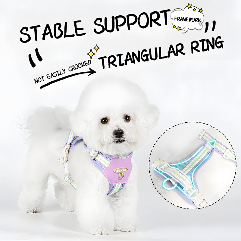 Dog Harness with Reflective Strips & Breathable Mesh - No-Pull Vest for Small Dogs, Step-in Design Includes Leash L?11-16LBS? Pink - PawsPlanet Australia