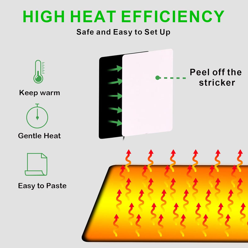 iPower PTHTPDCTRLV2HTPDL 8"x12" Reptile Heating Pad Under Tank Terrarium Heat Mat with Digital Thermostat Temperature Controller for Small Animals - PawsPlanet Australia