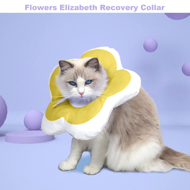 Floral Elizabeth neck collar for pets, waterproof, lick-proof, soft, comfortable, adjustable, for post-surgery recovery, Halloween and Christmas parties, (S) Purple S