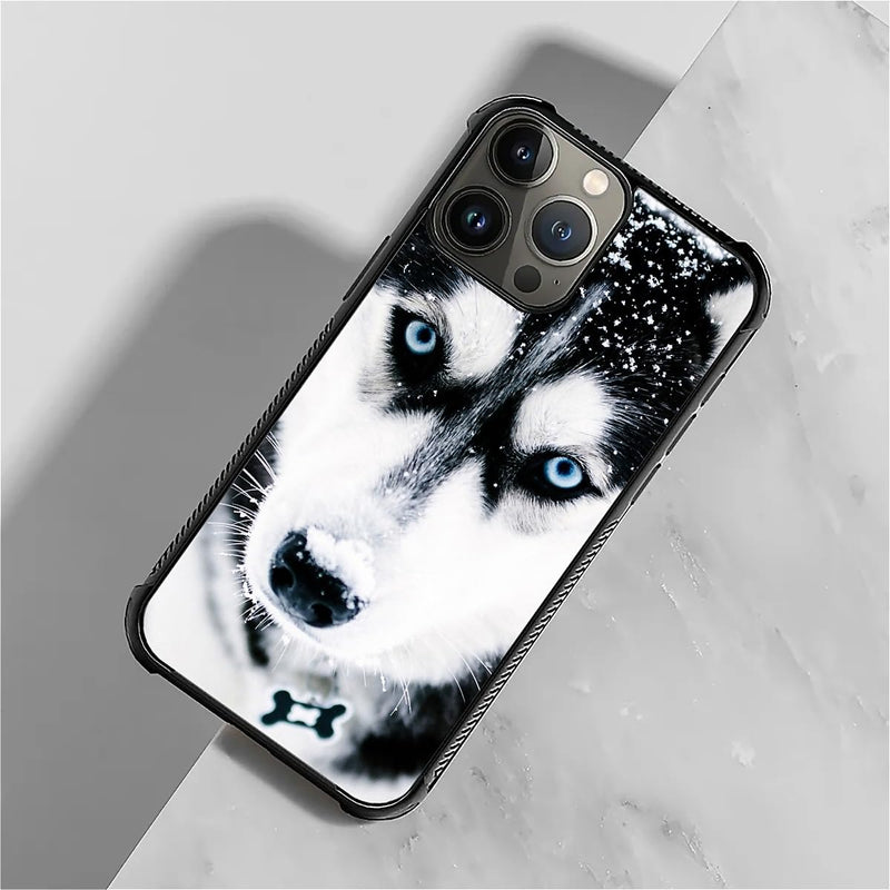 CARLOCA Compatible with iPhone 16 Pro Max Case, Husky Dog Muzzle Blue Eye Fashion Pattern Design for Girl Shockproof Anti-Scratch Hard PC Back Case for iPhone 16 Pro Max - PawsPlanet Australia