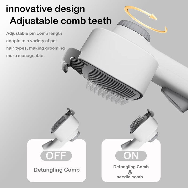 2-in-1 Pet Deshedding Brush Cat Dematting Comb for Indoor Cats and Dogs Comb for Shedding Long & Short Hair Gentle Massage Grooming Tool Easy to Remove Loose Undercoat,Matted Fur & Tangles White 1 Cat Brush - PawsPlanet Australia