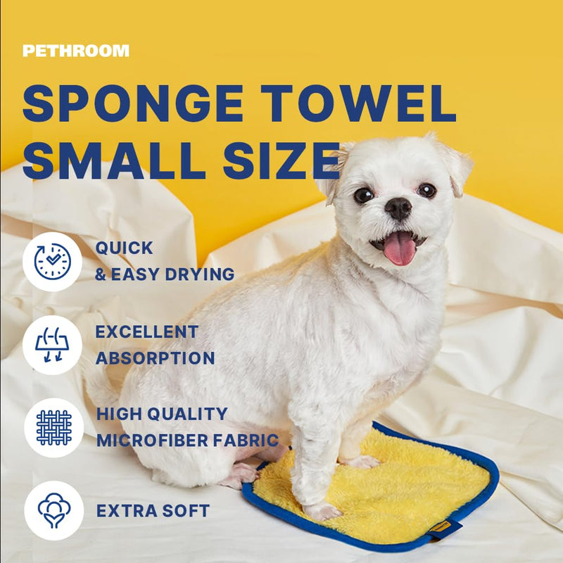 PETHROOM] Portable Pet Towel for Dogs & Cats | Professional Pet Dryer, Super Absorbent & Quick-Drying Dog Dryer | Lightweight, Durable, Ultra-Soft (Small) 8"x 8" Small - PawsPlanet Australia