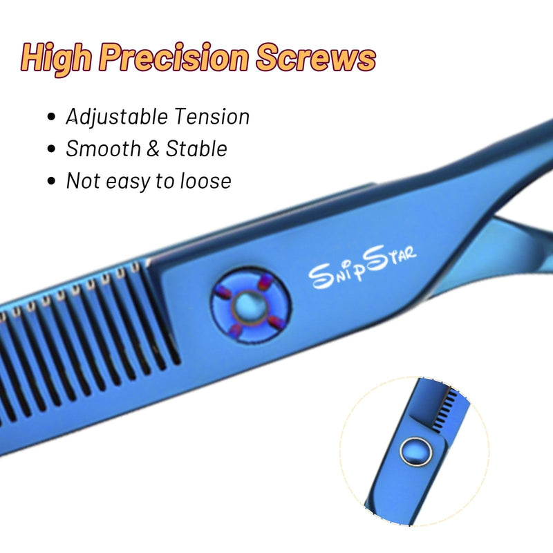 7in Professional Thinning Shears for Dog Grooming Scissors, Japanese VG10 Stainless Steel Sharp Blending Shears, 25% Thinning Trimming Scissors for Dogs Cats, 56 Teeth Texturizing Shear for Groomer Blue Thinner - PawsPlanet Australia