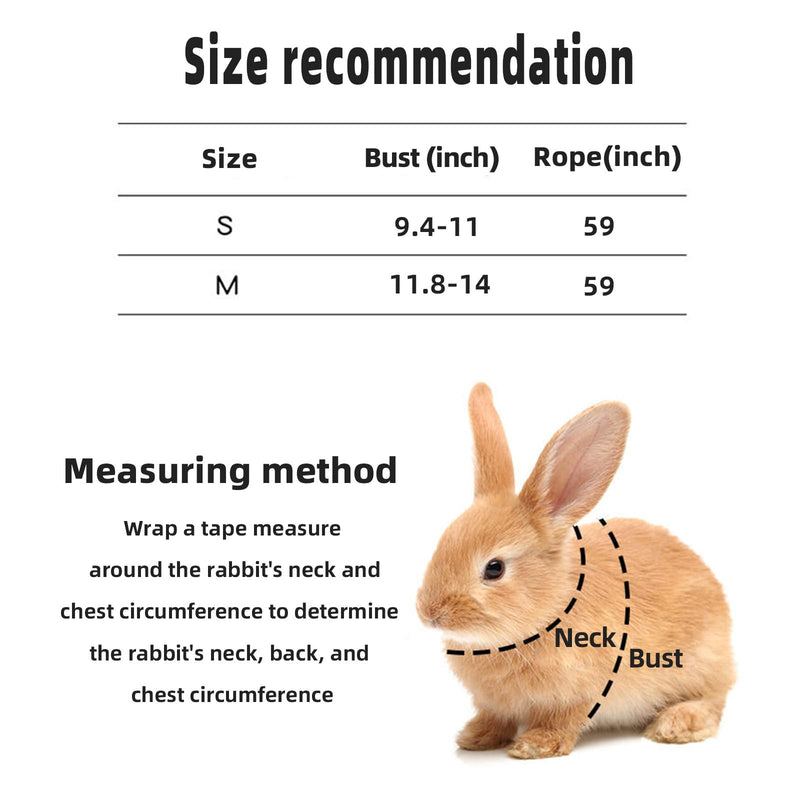 Adjustable Bunny Harness and Leash Set Double Buckle with Reflective Strips Rabbit Vest Pets Stuff Suitable for Rabbit Walks Accessories (Powder Blue, S) powder blue - PawsPlanet Australia