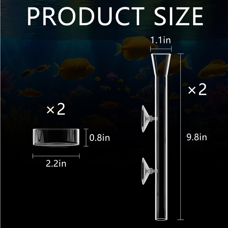 8 Pcs Shrimp Feeding Tube and Dish Fish Feeder Tube Tray for Plant Holder for Aquarium Fiberglass Fish Tank Feeding Tray (10inch) 10inch - PawsPlanet Australia