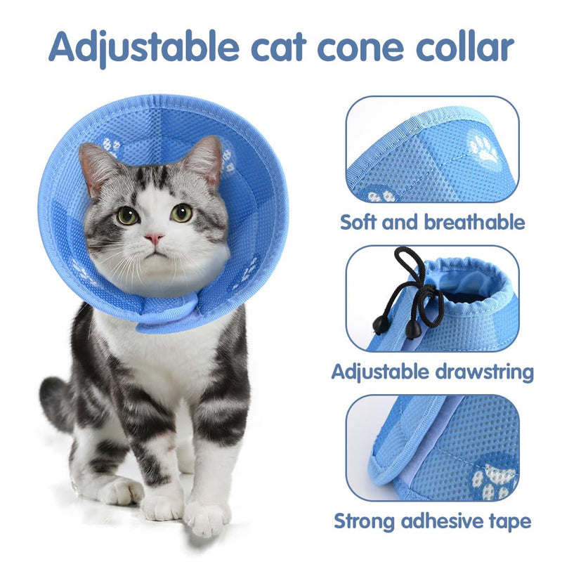 Soft Cat E Collar，Cat Recovery Collar，Adjustable Cat Cone Collar Elizabethan Collar Does Not Block Vision - PawsPlanet Australia