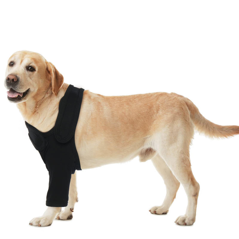 ROZKITCH Dog Surgery Recovery Sleeve Front Right Left Leg, Pet Prevent Licking Wound Elbow Brace Protector, Dog Recovery Suit Cone Collar Alternative for Sprain ACL CCL Arthritis Joint Care Black XL XL(Chest Girth:25.1"-33") - PawsPlanet Australia