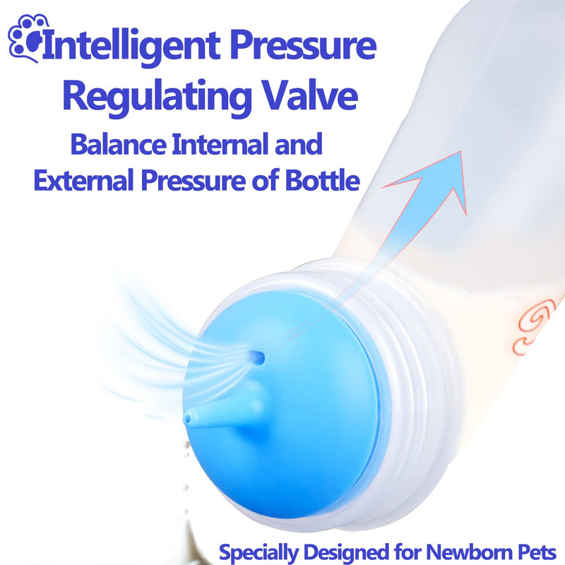 Pet Feeding Bottle and Syringes, 3 Sizes Nipples with Ventilation Valve Resistant Tearing Perfect for Puppies, Kittens, Small Wildlife (Blue) Blue - PawsPlanet Australia