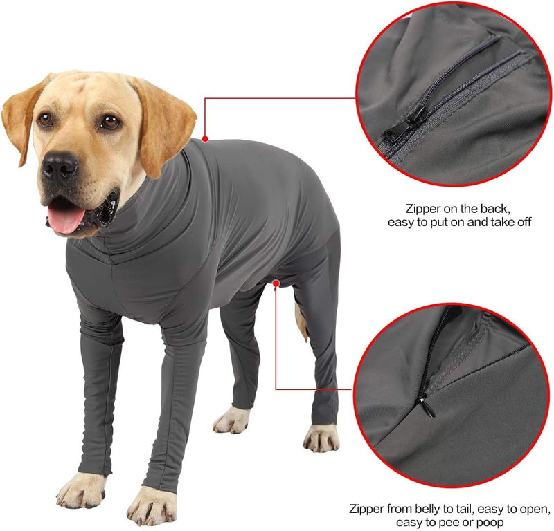 Puppy Onesies for Surgery Recovery Small Dogs Pjs for Small Dogs Girl After Surgery Anti Shedding Suit for Large Dogs (M, Dark Grey) Medium - PawsPlanet Australia