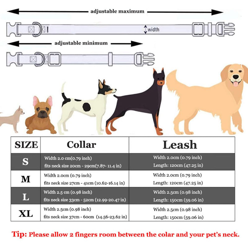 Velvet Dog Collar and Leash Set, Bright & Stylish Leash and Collar Set, Durable Pet Collars with Heavy Duty Quick Release Metal Buckle Adjustable for Samll Medium Large Dogs or Cats XLarge: Neck 14.6" - 23.6" Brown