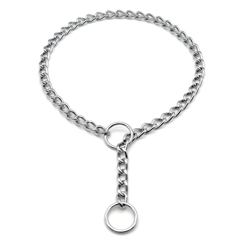 Herm Sprenger Chrome Plated Steel Dog Collar with Short Flat Links Choke Chain Two O-Rings for Small Medium Large Dogs Professional Training Collar Correction Slip Chain Made in Germany (28in (70cm)) 28in (70cm) - PawsPlanet Australia