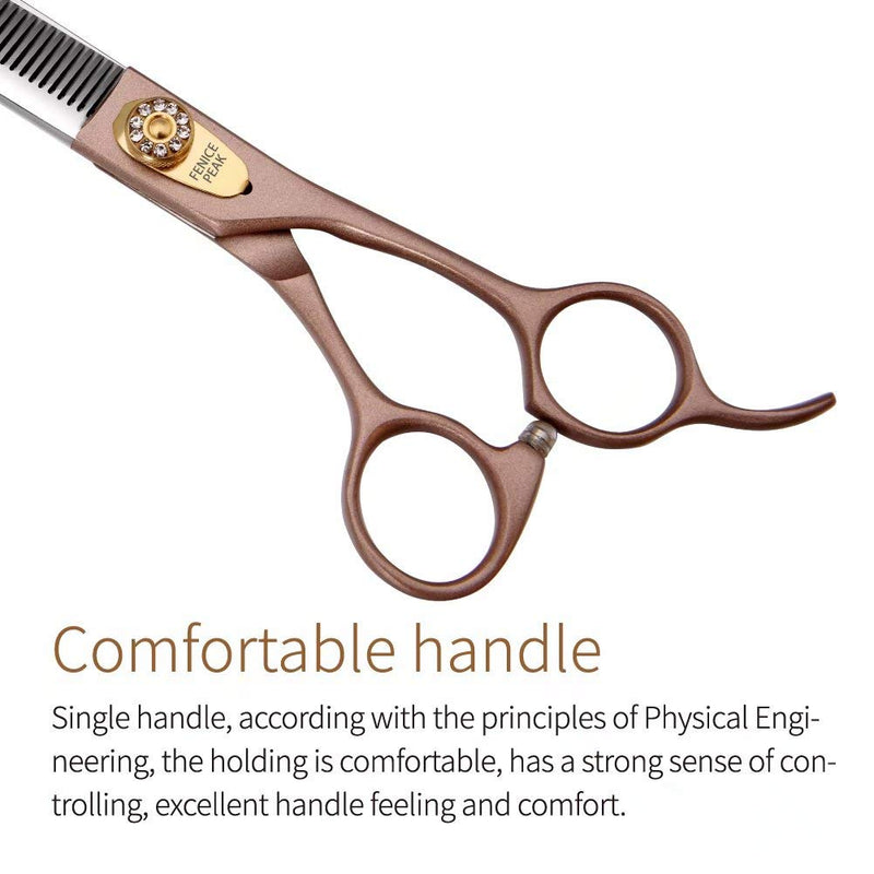 Fenice Peak Professional Thinning Scissors for Dog Cat 7'' Pet Grooming Scissors 440C Stainless Steel Thinning Shears for Dogs 50/56 Teeth Thinner 7"