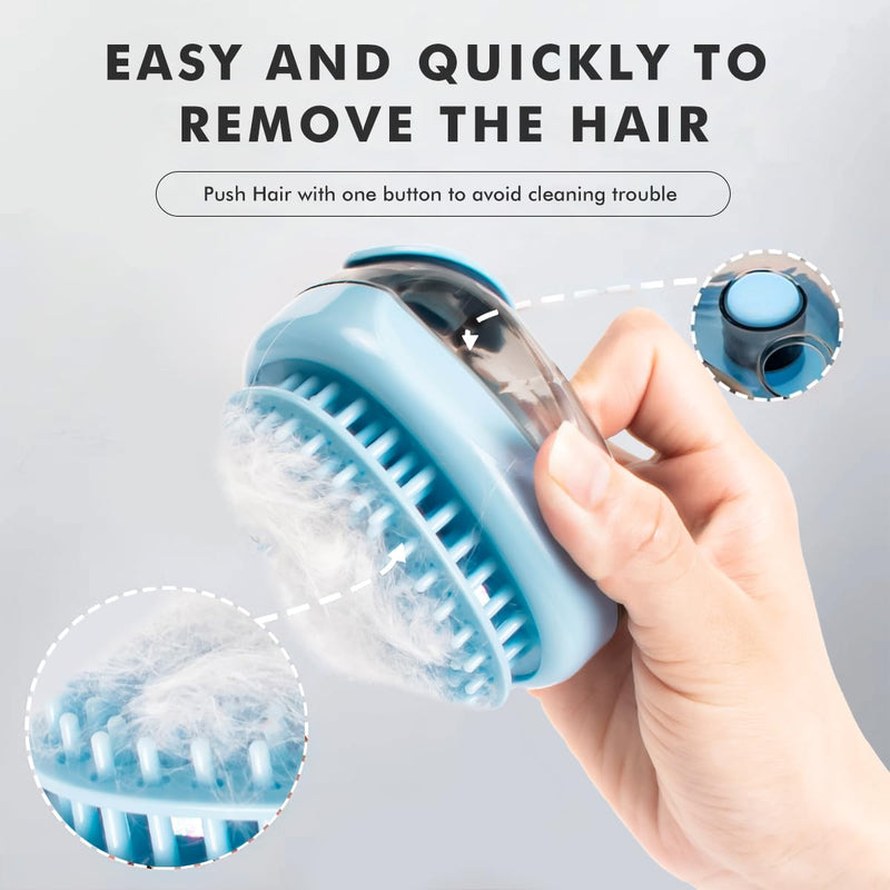 Pet Cat & Dog Bath Brush | Dog Shampoo Brush | Dog Scrubber for Bath | Dog Grooming/Washing/Shower Brush Easily Removes Loose Undercoat for Short & Long Haired Dogs/Cats (Blue) Blue - PawsPlanet Australia