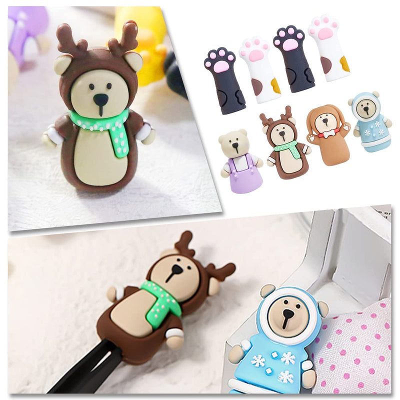8 Pcs Nipper Protective Sleeves Cute Cat Paw Protective Covers Cute Animal Cuticle Scissors Cover Caps for Nail Nipper Tweezers etc - PawsPlanet Australia