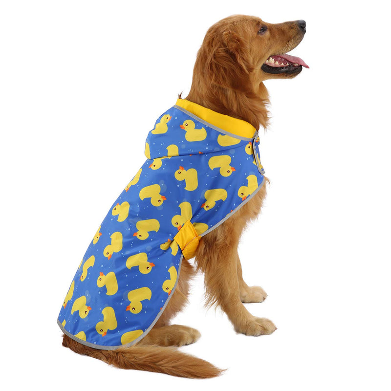 HDE Reversible Dog Raincoat Hooded Slicker Poncho Rain Coat Jacket for Small Medium Large Dogs Ducks Yellow - XL X-Large Ducks / Yellow