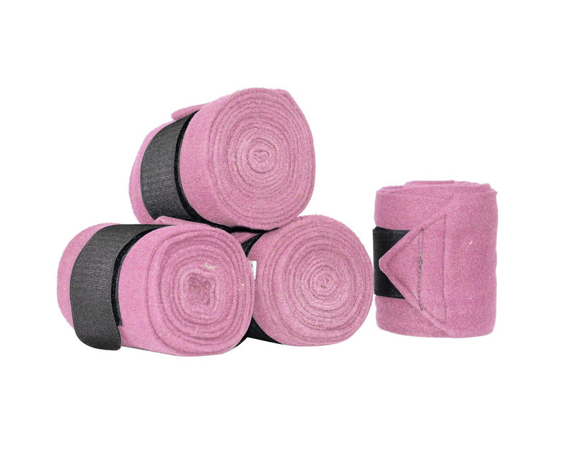 Derby Originals Set of 4 Super Soft Fleece Horse Polo Wraps with Velcro White