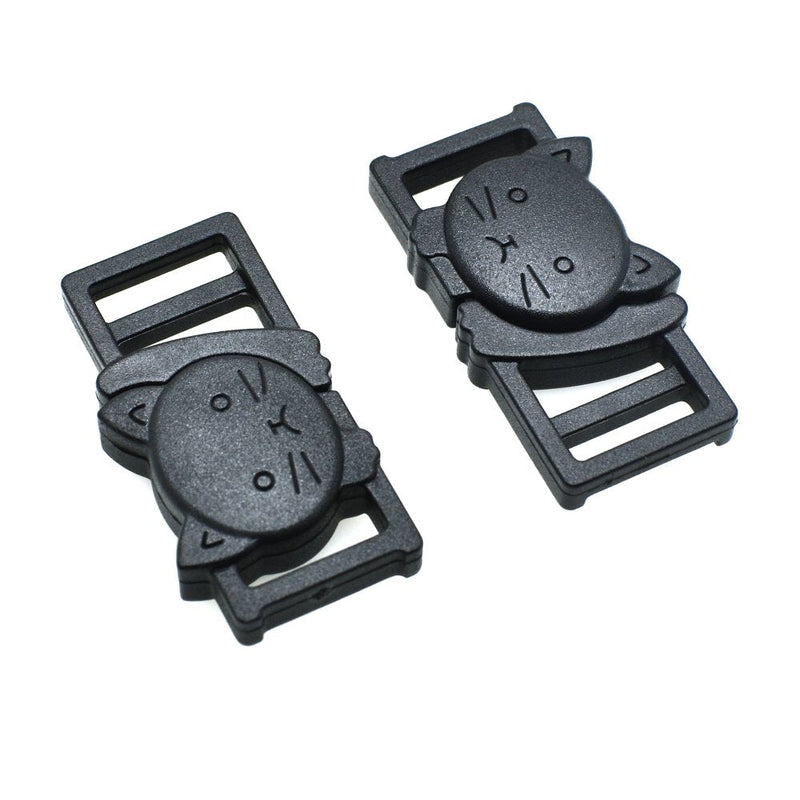 25pcs 3/8" Safty Breakaway Buckles for Cat Collar Black - PawsPlanet Australia