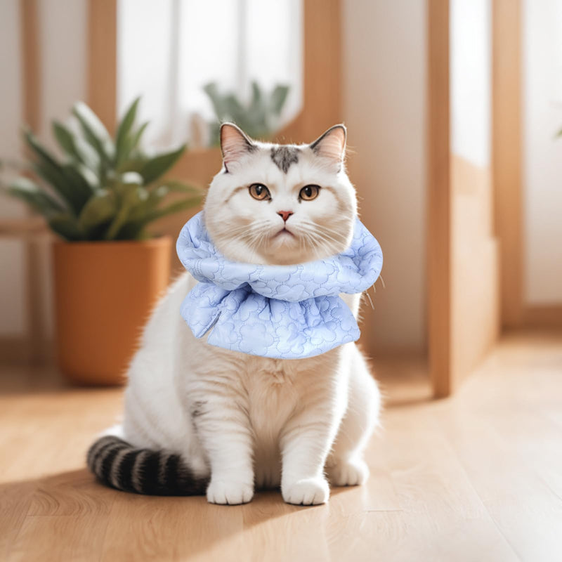 Cat Recovery Collar,Smavles Pets Cone Collar, CatCone, Adjustable Cotton Pets ConeCollar, Soft Dog Cat Protective,Anti-Bite/Lick,Recovery from Surgery or Wound for Puppies Pets,Stop Licking (Blue)