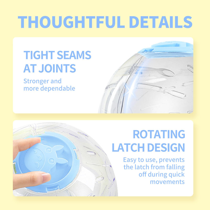7.9 inch Hamster Ball, Hamster Exercise Toys, Running Ball, Clear Plastic Balls, Large Space, Easy to Clean, Hamster Cage Accessories, for Small and Medium Hamsters, Syrian Dwarf Hamster, Blue 7.9 inch - PawsPlanet Australia