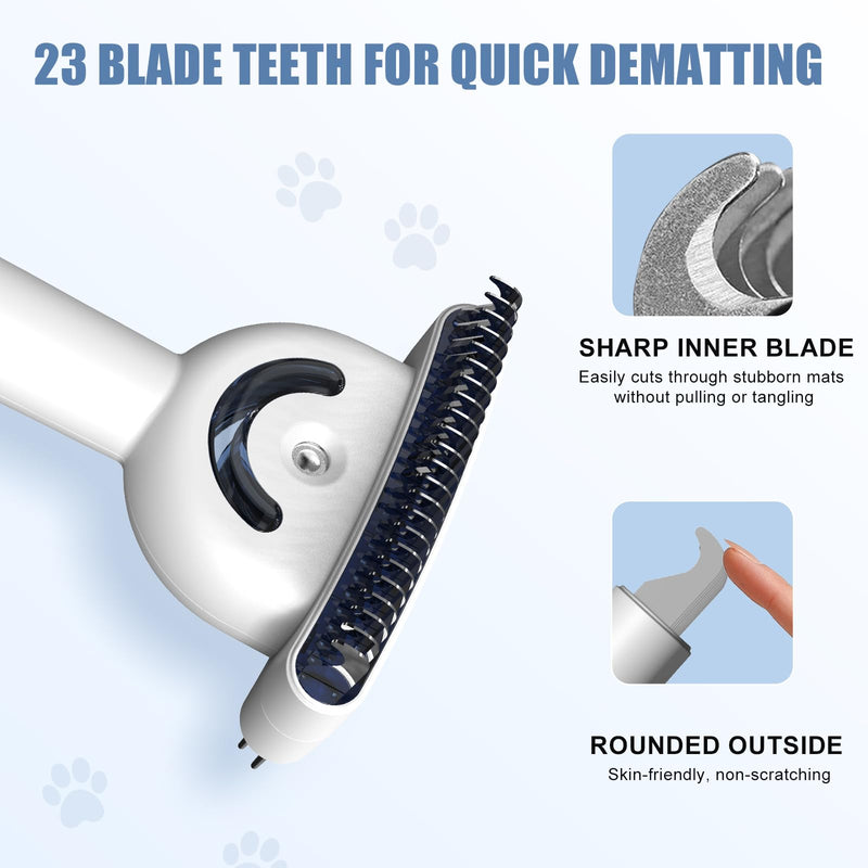 Double-Sided Pet Deshedding Dematting Comb & Steam Brush with 2 Spray Levels, Extra-Wide Detangling Undercoat Rake for Long-Hair Dogs & Cats Matted Fur, Knots, Rechargeable Grooming & Massage Tool - PawsPlanet Australia
