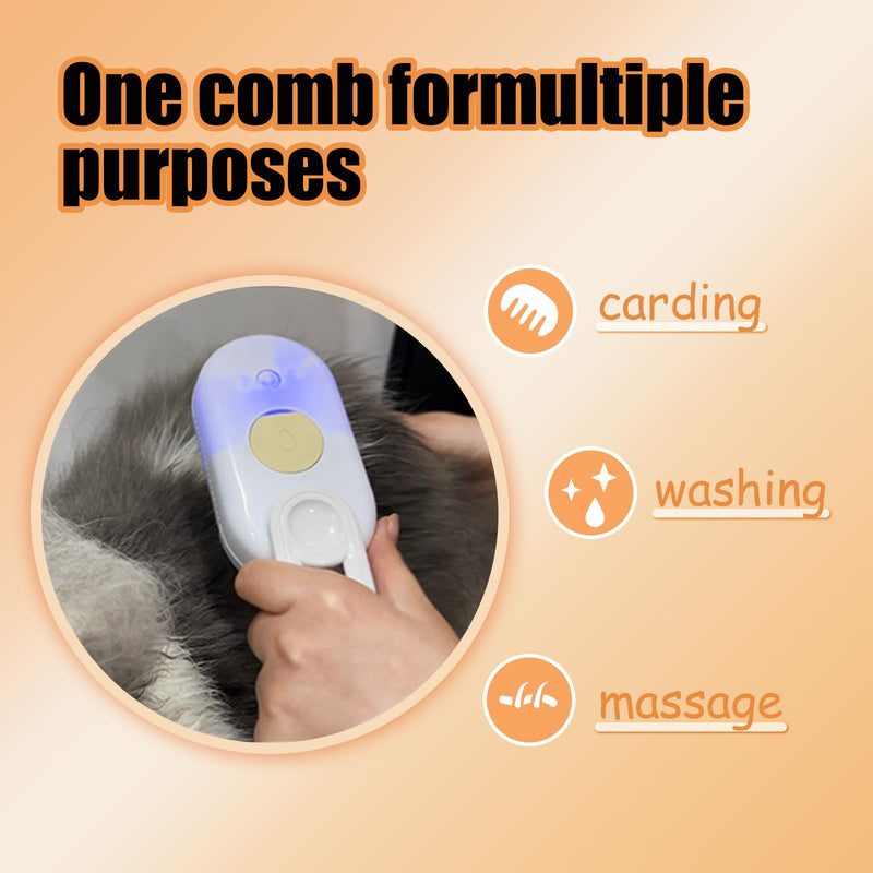 Steam Brush for Cats Dog Steam Brush,3 in 1 Pet Grooming Comb for Shedding,1PCS White - PawsPlanet Australia