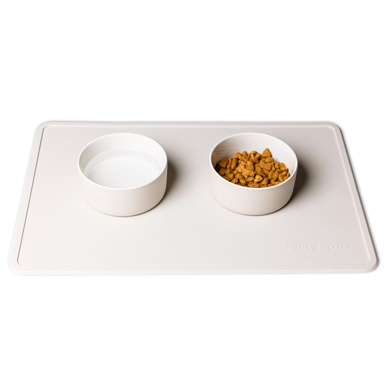 Remy+Roo Stone Silicone Dog Food Mat for Pet Bowls | Cat Food Mat | Premium Pet Mats for Food and Water | Dog Bowl Mat Waterproof-100% | Non-Slip | Dishwasher Safe | Dog Mat for Food and Water - PawsPlanet Australia