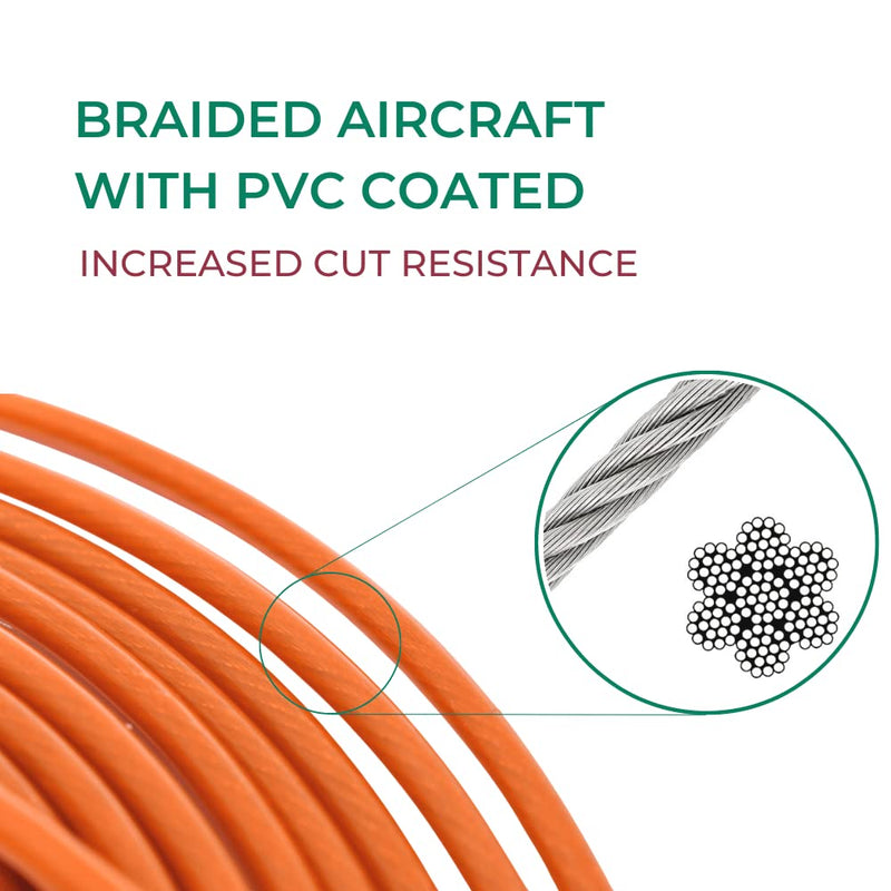 40FT Tie-Out Cables for Dogs - Strong, Safe, and Durable Dog Tie-Outs for Small Dogs up to 35 Pounds - Weather and Wear Resistant Galvanized Aircraft Cable for Outside Use 35 lb / 40 ft - PawsPlanet Australia