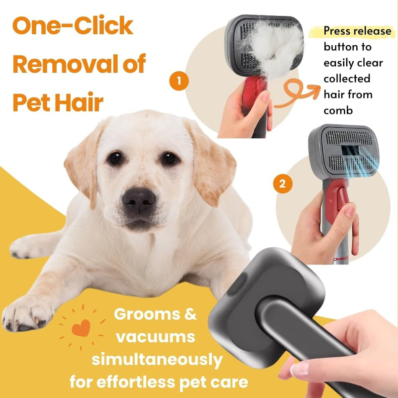 Compatible with Dyson V7 V8 V10 V11 V15,Dog Cat Brush for Shedding and Grooming,with Two Heads,Massage the skin,Easy to Clean Comb for Long or Short Haired Pets,Pet Brush Kit,Gift Box