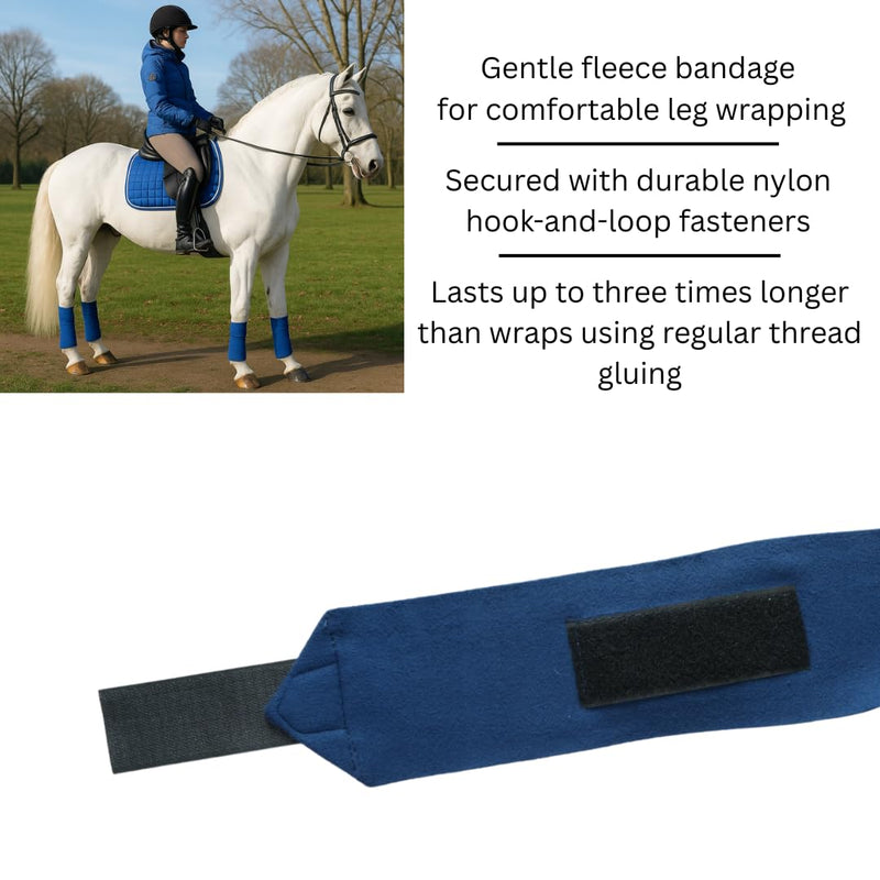 Horse Leg Bandage/Horse Leg wrap (Set of 4) Red, Blue, Navy Blue, and Black (Navy Blue) - PawsPlanet Australia