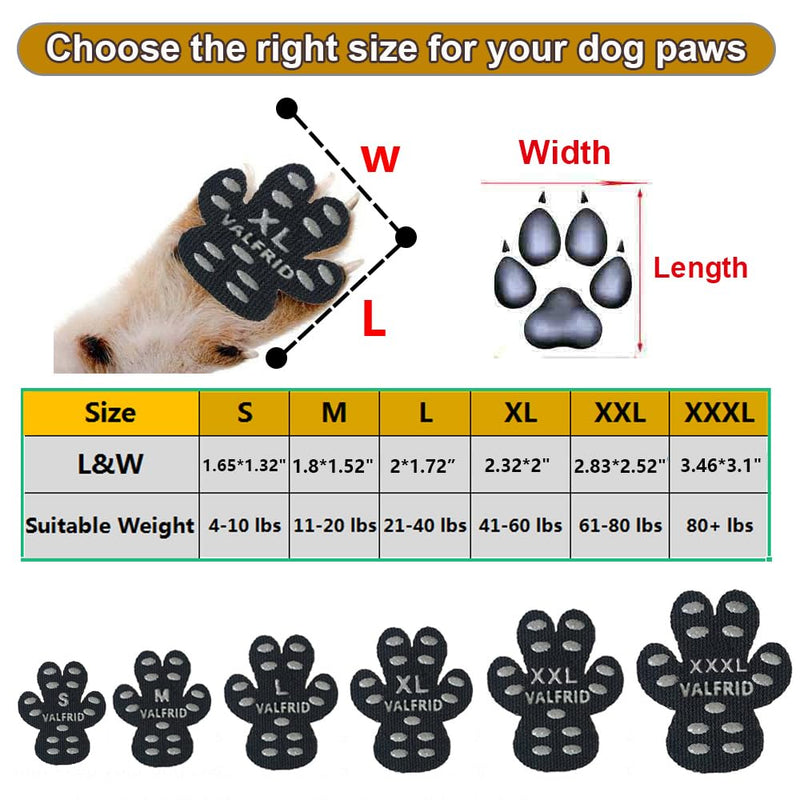 Dog Paw Protector Anti-Slip Grips to Keeps Dogs from Slipping On Hardwood Floors,Best for Summer Hot Pavement,Dog Shoes Booties Socks Replacemen XXL 24 Pieces 6Sets 24Pcs XXL (2.83" x2.52",61-80 lbs) - PawsPlanet Australia