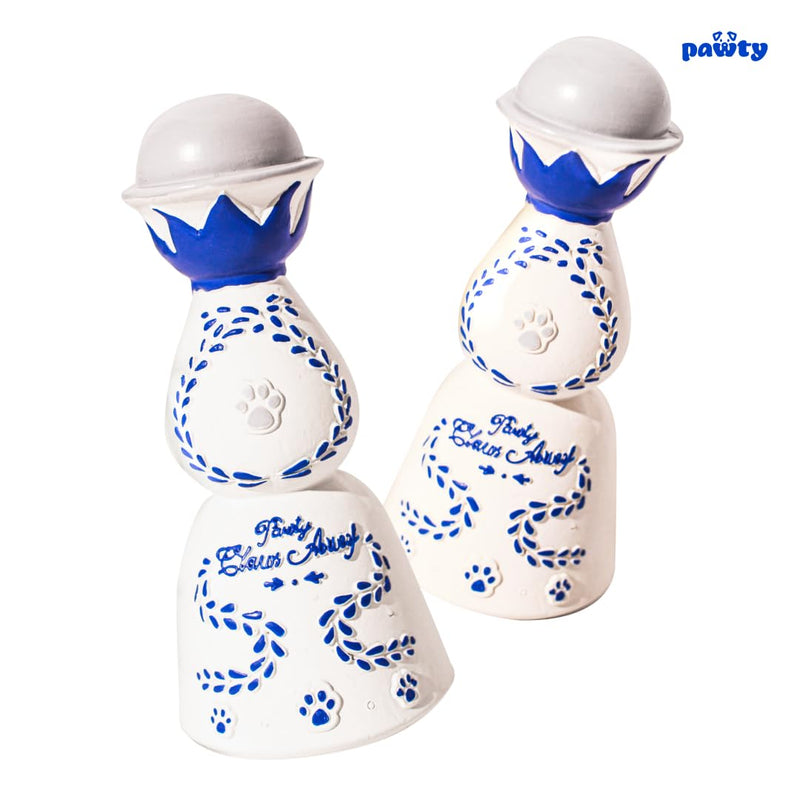 Claws Awoof Rubber Dog Toy - Latex Rubber Squeaky Tough Chewer Resistant - Cute Unique Beer Wine Drinks Toy with Squeaker for Small Dogs - Gifts for Favorite Dog Birthday - Tequila Alcohol Parody - PawsPlanet Australia