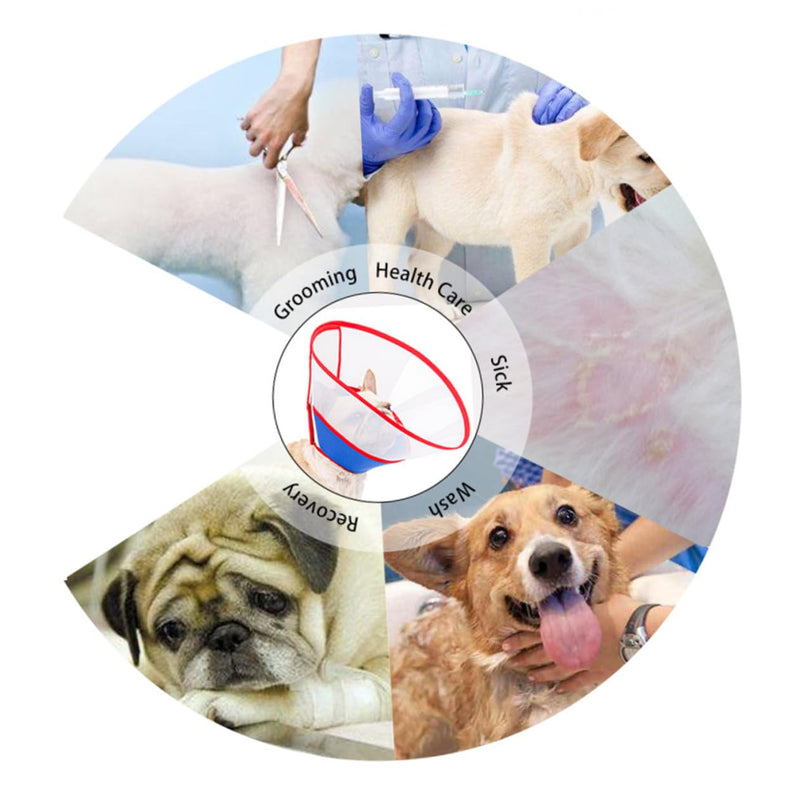 PartyKindom Scratch Protection Collar for Dogs Transparent Collar Adjustable Recovery Collar for Pets Lightweight and Comfortable Suitable for Puppies and Adults for Medical Treatments